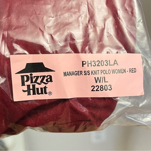 Pizza Hut Managers Short Sleeve Knit Red Polo NIB Women’s large - Picture 7 of 9